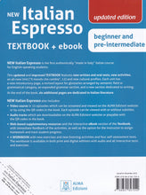 NEW Italian Espresso 1 - TEXTBOOK + ebook + audio - 9788861827240 - back cover