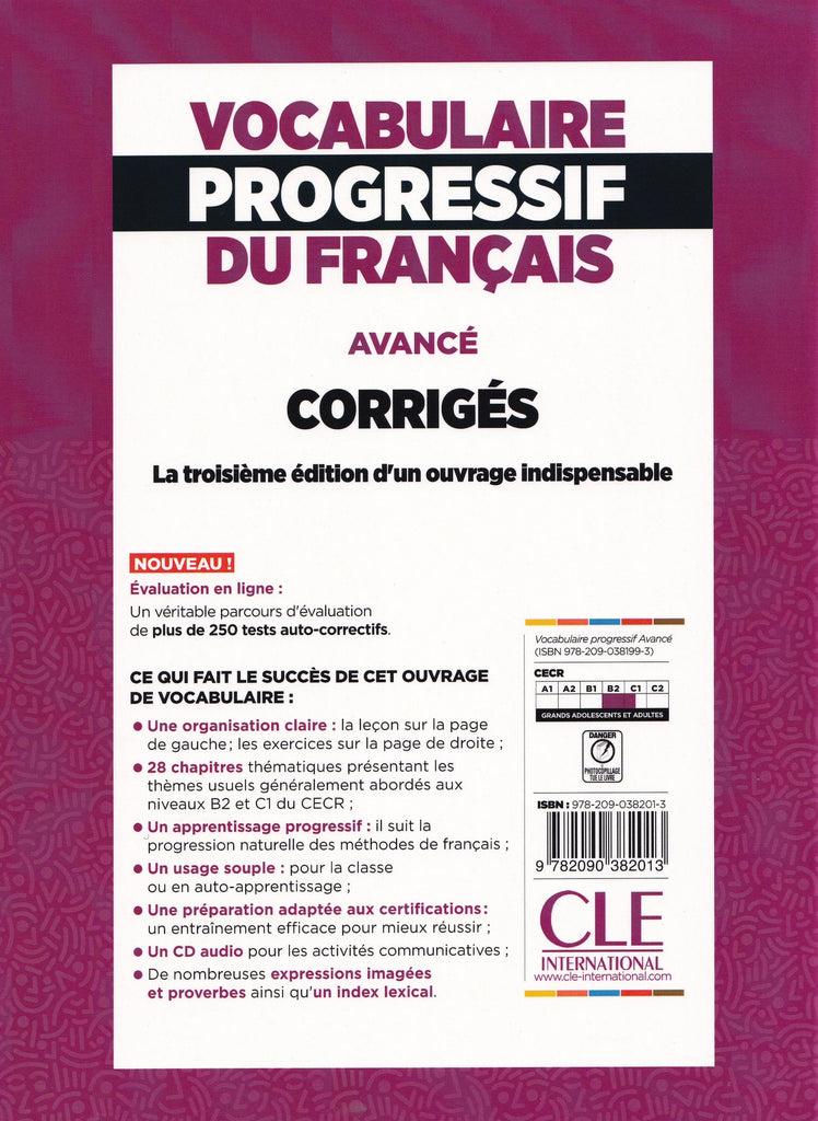 Vocabulaire progressif du français - Niveau avancé (B2/C1) - Corrigées main image 0