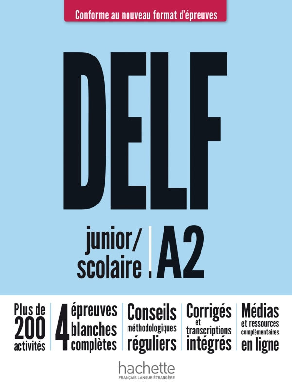 DELF junior/scolaire A2 - Nouveau format d'épreuves - Audio et vidéos en téléchargement. Parcours Digital -  9782016286401 - front cover