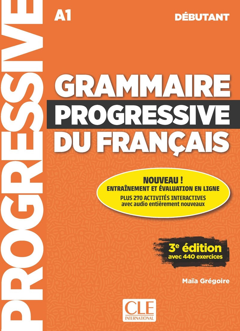 Grammaire progressive du français - Niveau débutant (A1) - Livre + CD + Appli-web - 3ème édition - 9782090380996 - front cover