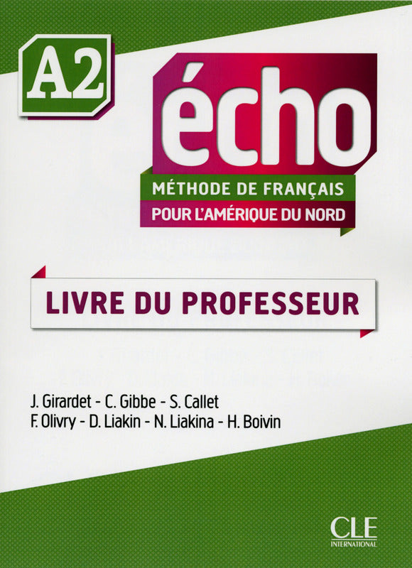 Echo pour l'Amérique du Nord - A2 - Livre du professeur - 9782090385151 - front cover