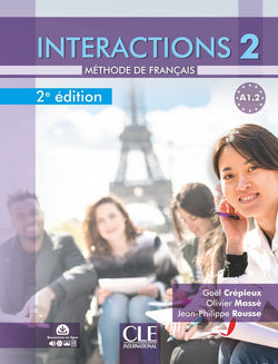 Interactions 2 - Niveau A1.2 - Livre de l'élève + Audio téléchargeable en ligne - 2ème édition - 9782090386943 - Front cover