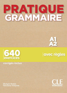Pratique Grammaire - Niveaux A1/A2 - Livre + Corrigés - 9782090389852 - front cover 