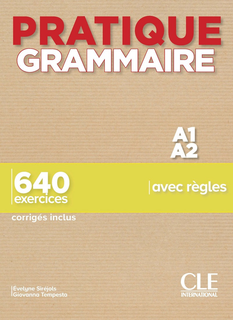 Pratique Grammaire - Niveaux A1/A2 - Livre + Corrigés - 9782090389852 - front cover 