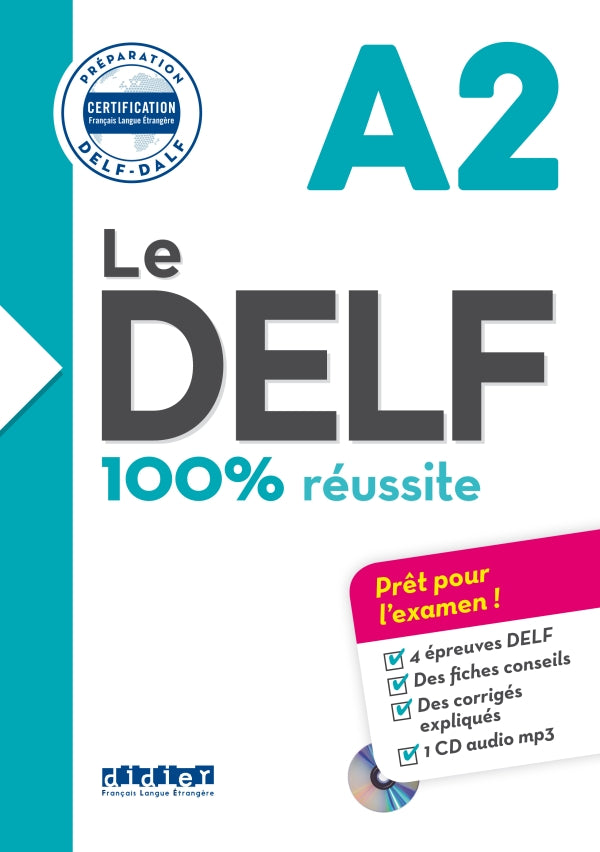 Le DELF 100% Réussite A2 - Livre + CD mp3 - 9782278086269 - Front cover