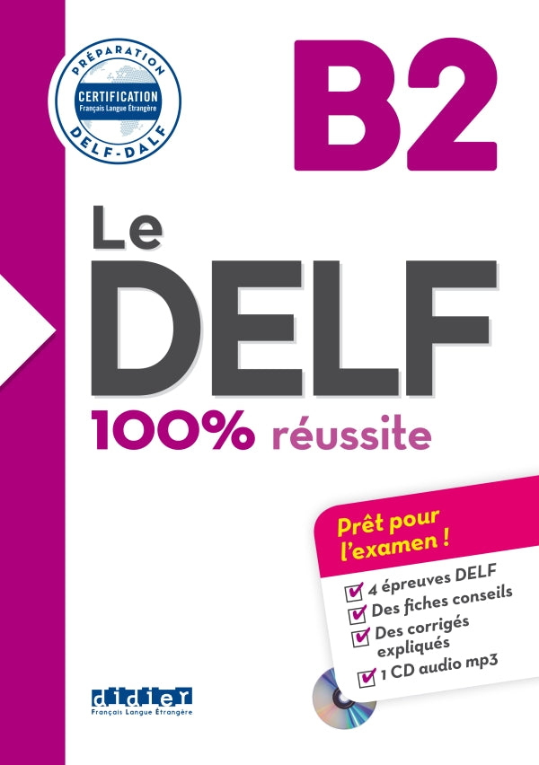 Le DELF 100% Réussite B2 - Livre + CD mp3 - 9782278086283 - front cover