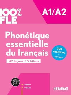 100% FLE - Phonétique essentielle du français A1/A2 + online audio/video + didierfle.app - 9782278109227 - Front cover 