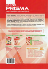 Nuevo Prisma A1 (12 unidades) Ed. ampliada - Libro del alumno + eBook + Extensión digital - 9788498486001 - back cover