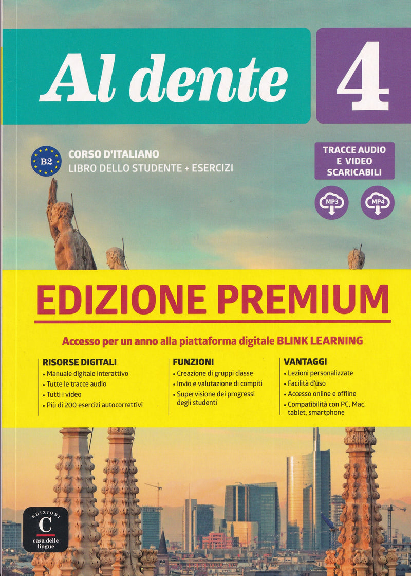 Al dente 4 PREMIUM Libro dello studente + Esercizi + Online audio + Video. B2 - 9788417710866 - front cover