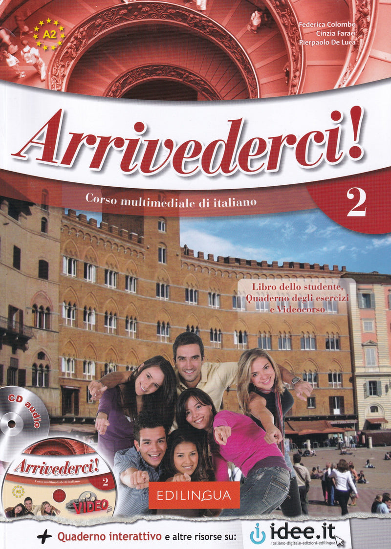 Arrivederci! 2 - Book + online (audio + video + IDEE). A2. Libro dello studente + Quaderno degli esercizi e Videocorso - 9789606930829 - front cover