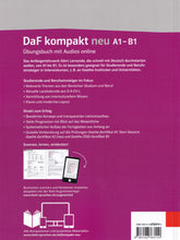 DaF kompakt neu A1-B1 - Deutsch als Fremdsprache für Erwachsene - Übungsbuch mit Audios - 9783126763110 - back cover
