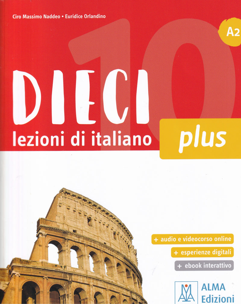 Dieci PLUS A2. Book + Interactive ebook + Audio + Video - 9788861828988 - front cover