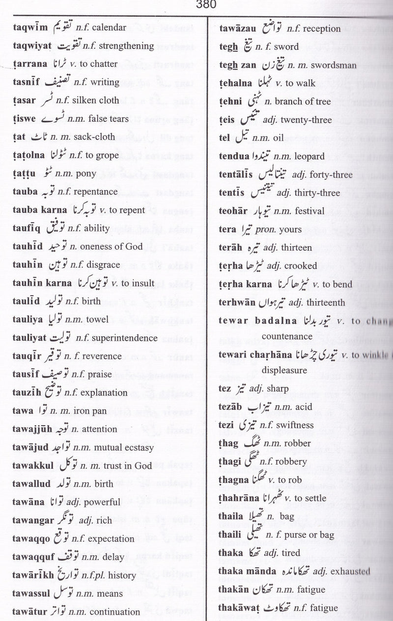 English-Urdu & Urdu-English One-to-One Dictionary (Exam Suitable