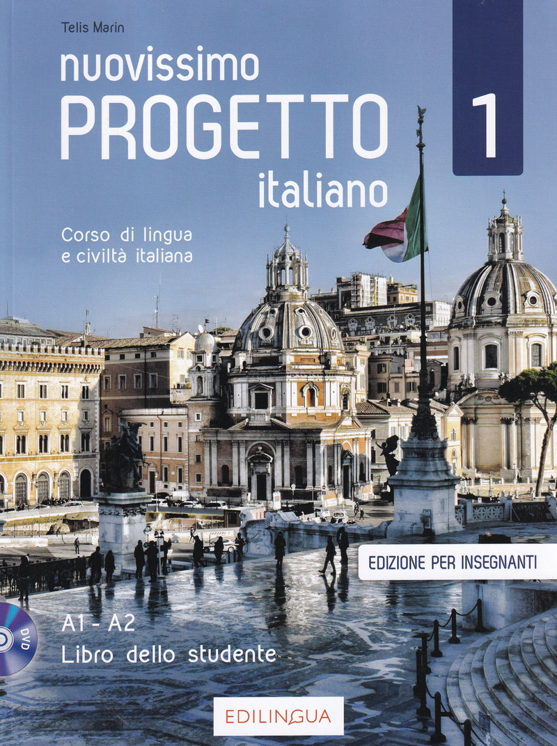 Nuovissimo Progetto italiano 1 : TEACHER'S BOOK - Edizione per insegnanti. Libro dello studente + DVD - 9788899358549 - front cover