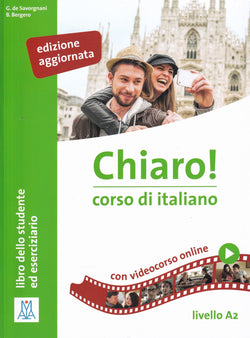 Chiaro! A2. Book + online audio + video - 9788861826458 - front cover