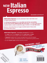 NEW Italian Espresso intermediate/advanced Book + ebook - 9788861826892 - back cover