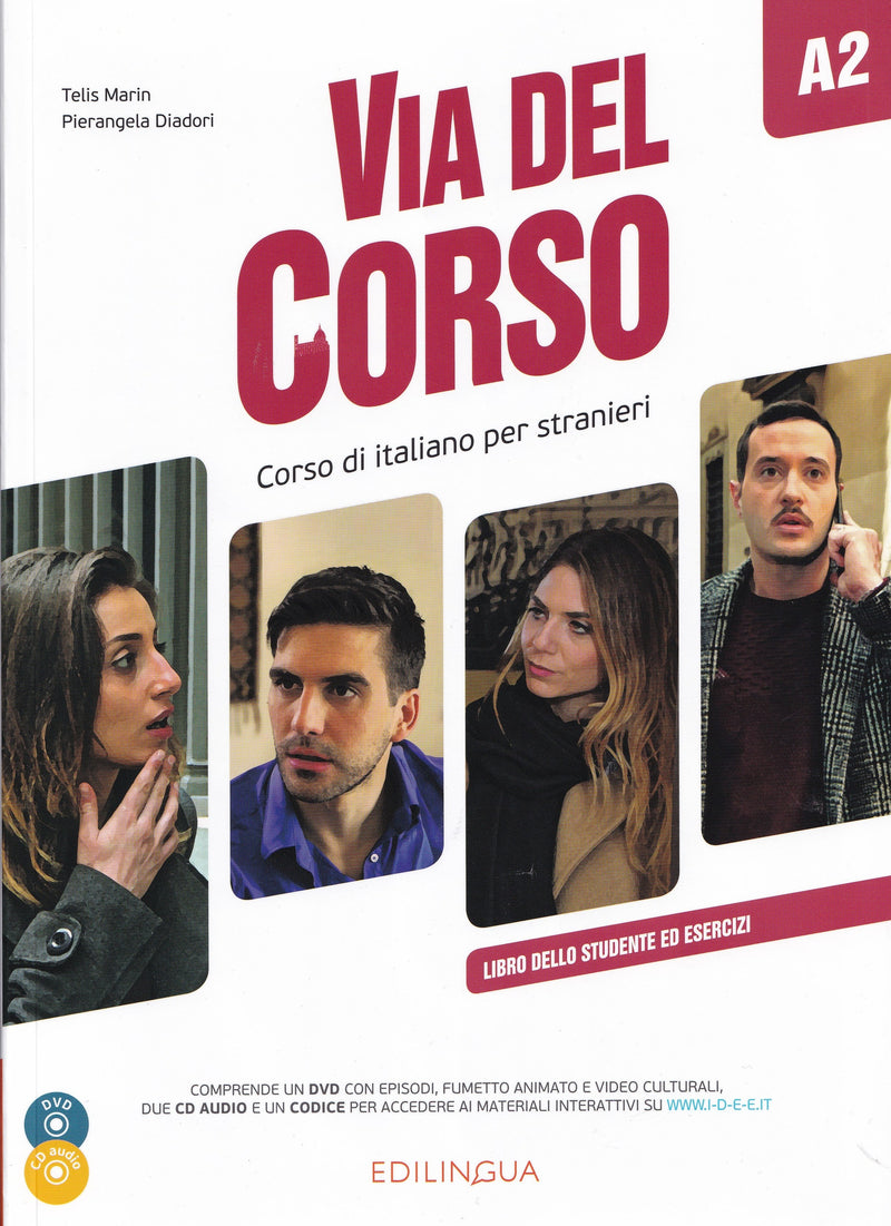 Via del Corso A2: 2 audio CDs + DVD + online IDEE access code - 9788898433827 - Front Cover