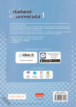 L'italiano all'universita' 1 for English speakers+ online access code + audio CD - 9789606931246 - Back Cover