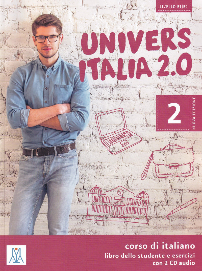 UniversItalia 2.0 - B1/B2. Booko + 2 audio CDs + online audio - 9788861825826 - Front Cover