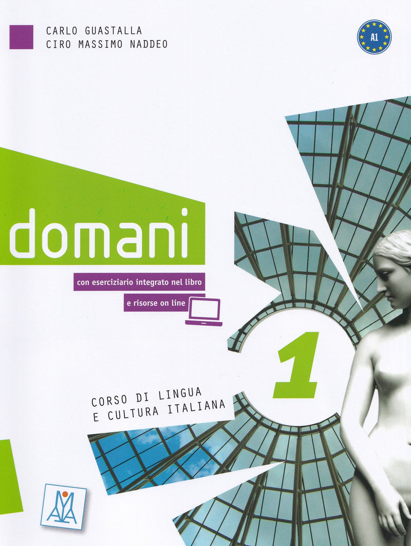 Domani 1 - Book + online audio + video - A1 - 9788861821965 - front Cover