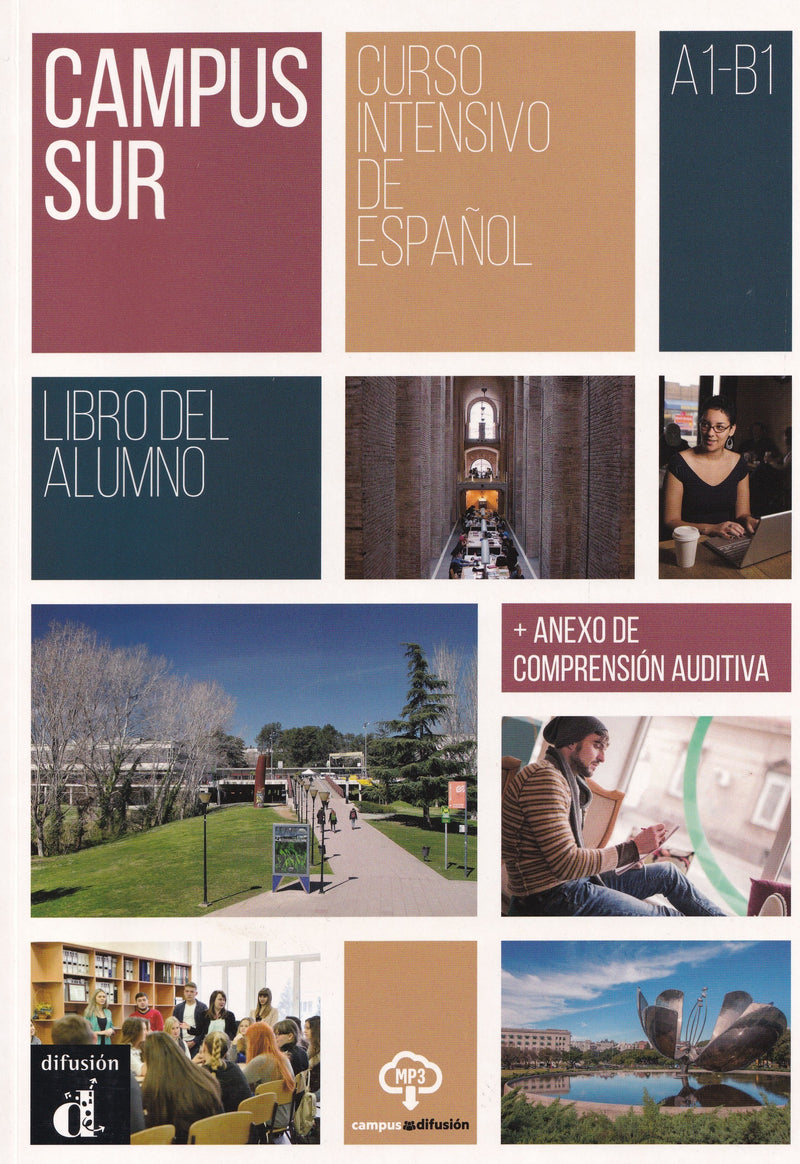 Campus Sur A1-B1 - Libro del alumno + audio download + anexo de comprension auditiva - 9788418032448 - front cover