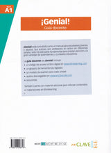 ¡Genial! A1 - Guía docente + digital - 9788416098316 - back cover
