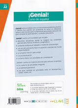 ¡Genial! A2 - Curso de español - 9788416108787 - back cover