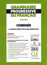 Grammaire progressive du français - Niveau avancé (B1/B2) - Corrigés - 3ème édition - 9782090381986 - back cover