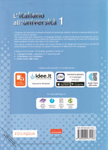 L'italiano all'universita 1 for English speakers + audio + digital. A1-A2 - 9789606931246 - back cover