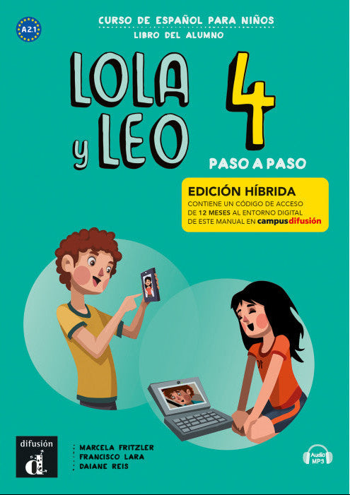 Lola y Leo Paso a paso 4 - Edición híbrida - Libro del alumno + audio MP3. A2.1 - 9788419236524 - front cover