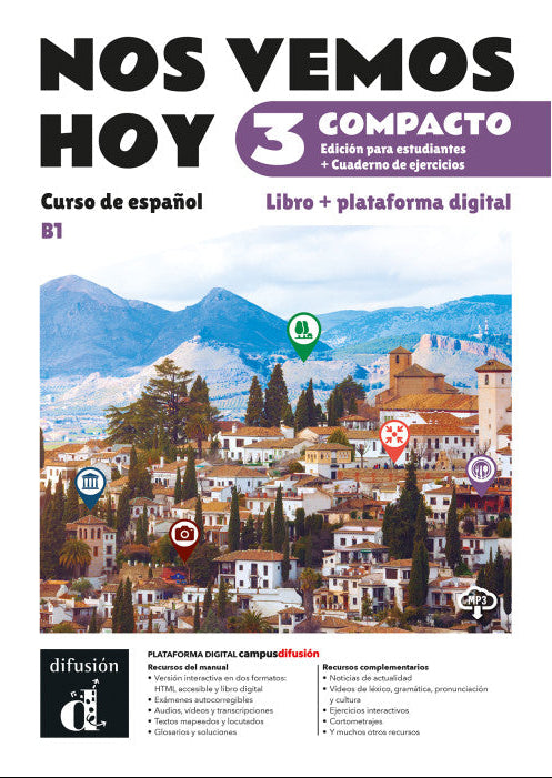 Nos vemos hoy 3 Compacto Ed. híbrida estudiantes + cuaderno de ejercicios - 9788411573481 - front cover