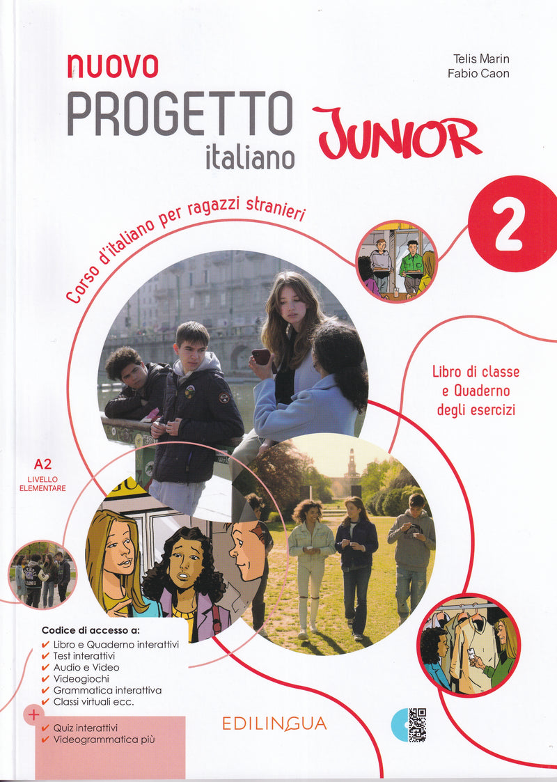 Nuovo Progetto italiano Junior 2 - Libro di classe e Quaderno degli esercizi. A2 - 9791259801609 - front cover