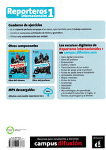 Reporteros internacionales 1 - Cuaderno de ejercicios + audio download. A1 - 9788416943777 - back cover