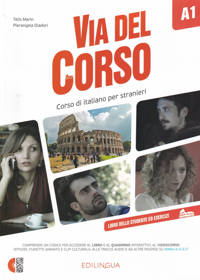 Via del Corso A1 Libro dello studente ed esercizi (+ audio e video) - 9788898433636 - Front Cover