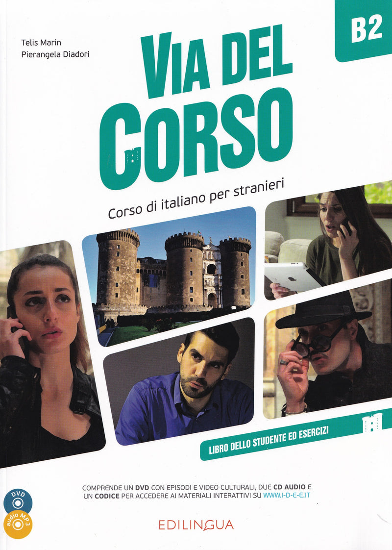 Via del Corso B2 Libro dello studente ed esercizi (+ Audio + Video) - 9788899358877 - Front Cover