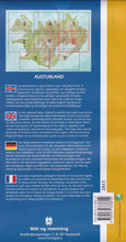 Austurland East Iceland Map 1: 200 000: Regional map 6 - 9789979333814 - back cover