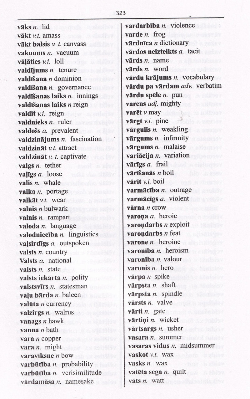 English-Latvian & Latvian-English One-to-One Dictionary Exam