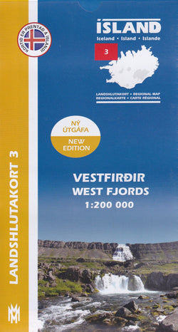 West Fjords Iceland Map 1: 200 000: Regional map 3 - Front Cover - 9789979333784
