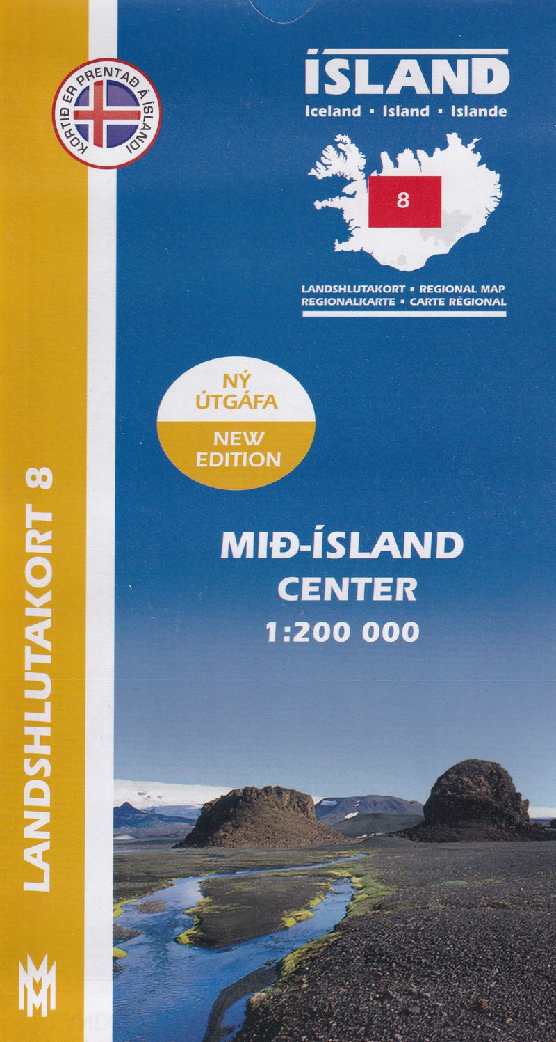 Central Iceland Map 1: 200 000: Regional map 8 - Front cover - 9789979333838