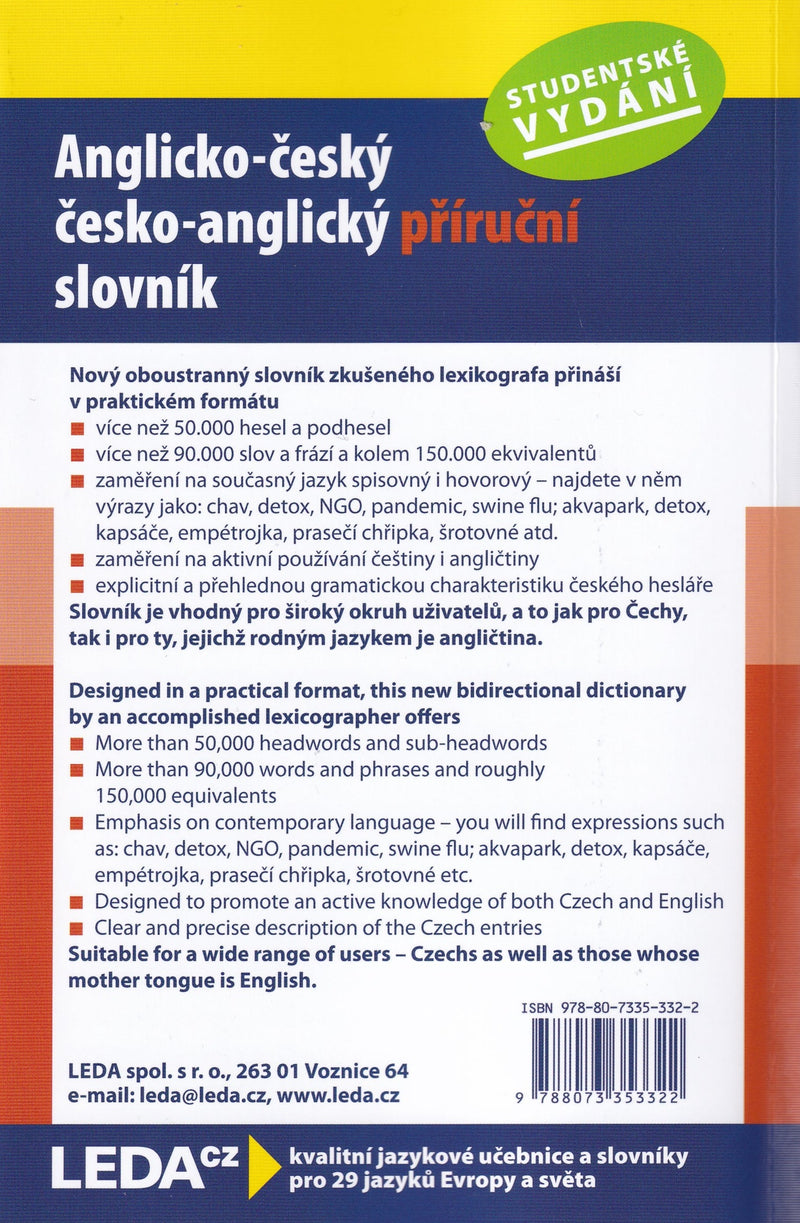 Large English-Czech & Czech-English Bilingual Dictionary 9788073353322 ...