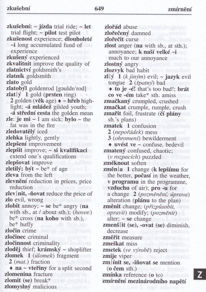 Pocket Student English-Czech & Czech-English Dictionary 9788073350604 ...